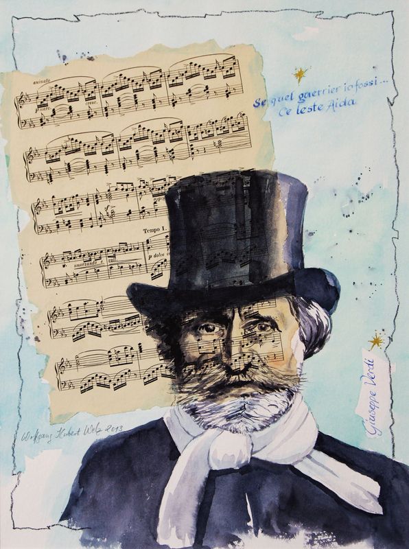 Giuseppe Verdi mit Zylinder